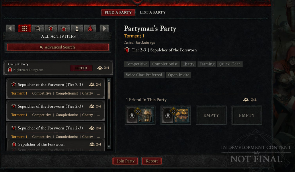 Diablo 4 Party Finder