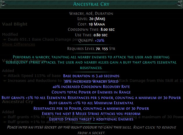 PoE Ancestral Cry Build 3.25