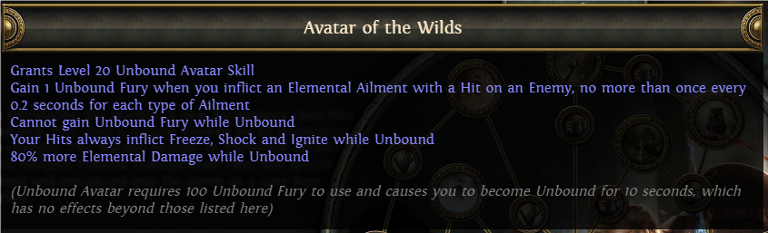 PoE Avatar of the Wilds Ascendancy