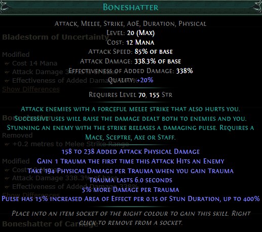 PoE Boneshatter Build 3.25