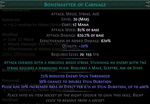 PoE Boneshatter of Carnage Build 3.25