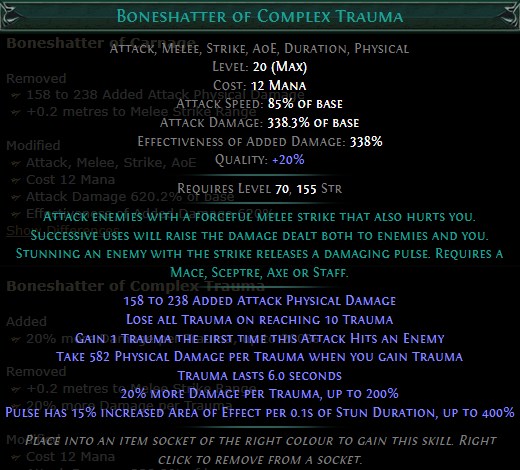 PoE Boneshatter of Complex Trauma Build 3.25