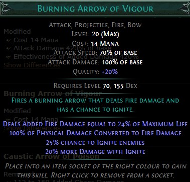 PoE Burning Arrow of Vigour Build 3.25