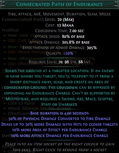 PoE Consecrated Path of Endurance Build 3.25