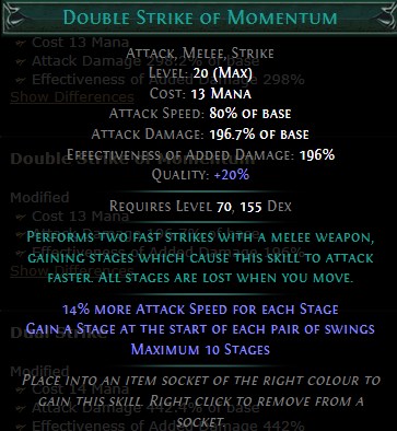 PoE Double Strike of Momentum Build 3.25