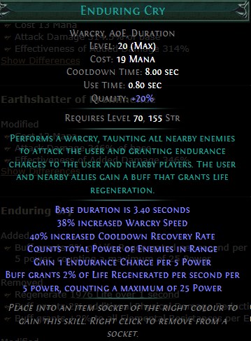 PoE Enduring Cry Build 3.25