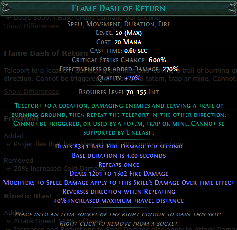 PoE Flame Dash of Return Build 3.25