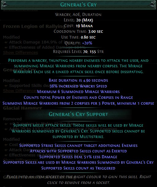 PoE General's Cry Build 3.25