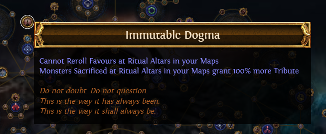 PoE Immutable Dogma