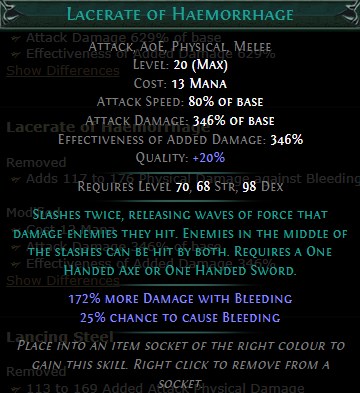 PoE Lacerate of Haemorrhage Build 3.25