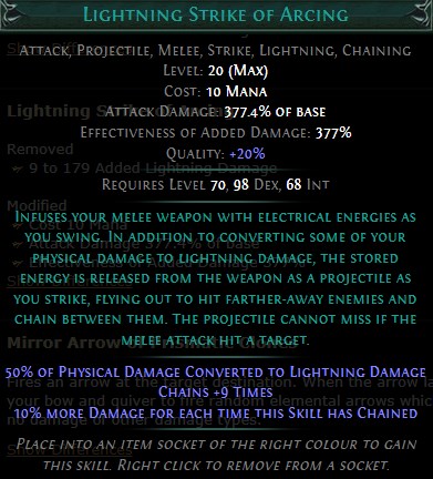 PoE Lightning Strike of Arcing Build 3.25