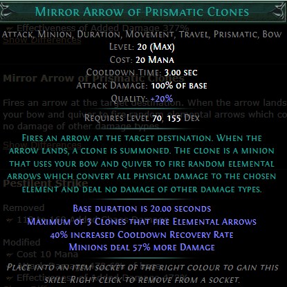 PoE Mirror Arrow of Prismatic Clones Build 3.25