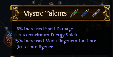 PoE Mystic Talents