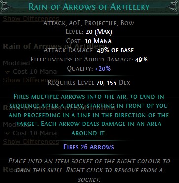 PoE Rain of Arrows of Artillery Build 3.25