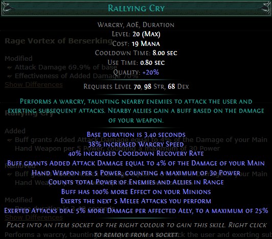 PoE Rallying Cry Build 3.25