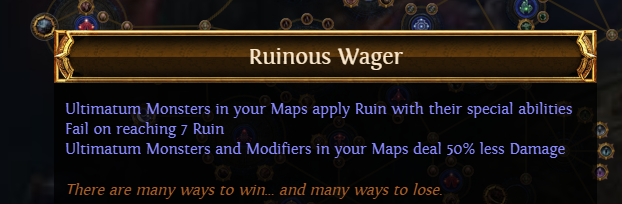 PoE Ruinous Wager