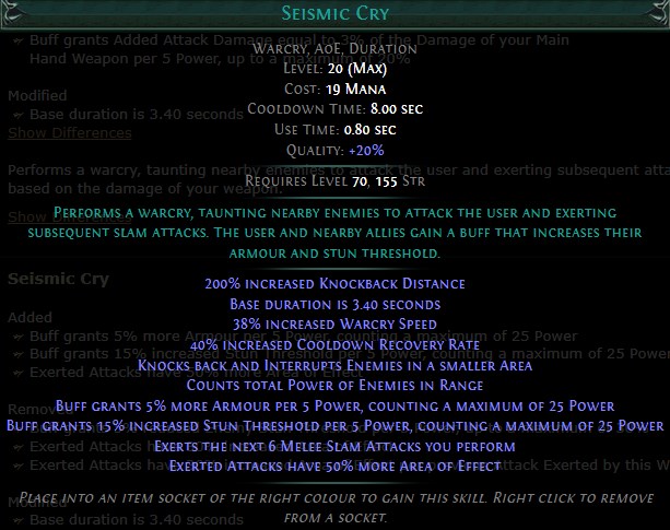 PoE Seismic Cry Build 3.25