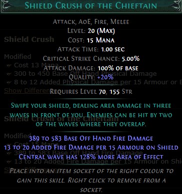 PoE Shield Crush of the Chieftain Build 3.25