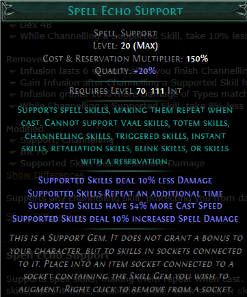 PoE Spell Echo Support 3.25