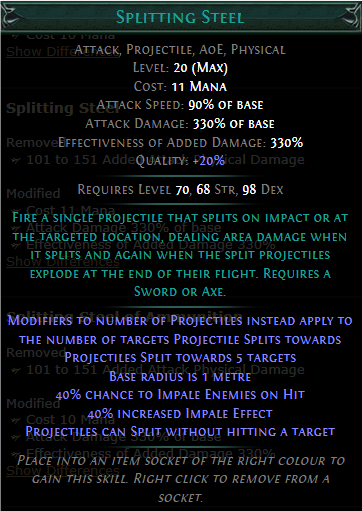 PoE Splitting Steel Build 3.25