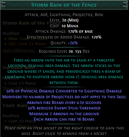 PoE Storm Rain of the Fence Build 3.25