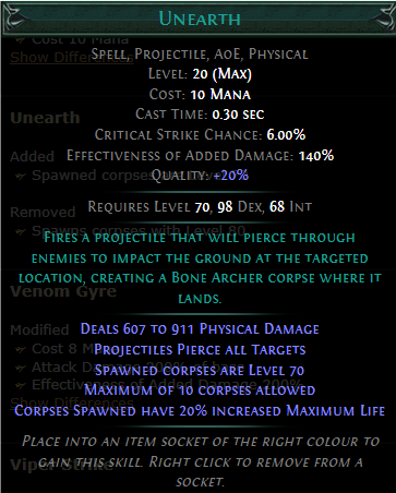 PoE Unearth Build 3.25