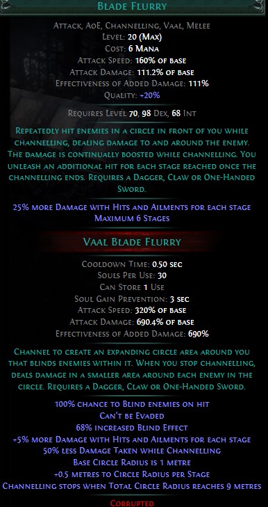 PoE Vaal Blade Flurry Build 3.25