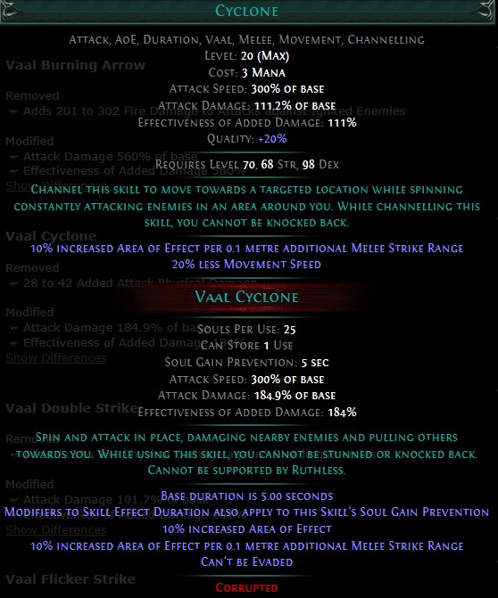 PoE Vaal Cyclone Build 3.25