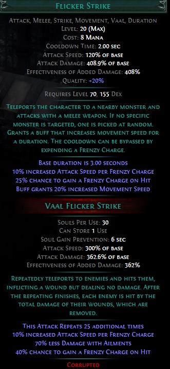 PoE Vaal Flicker Strike Build 3.25