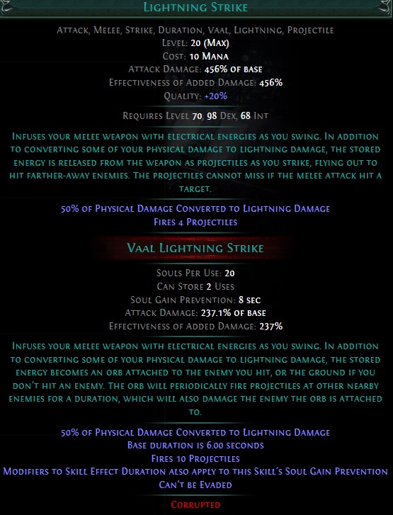 PoE Vaal Lightning Strike Build 3.25