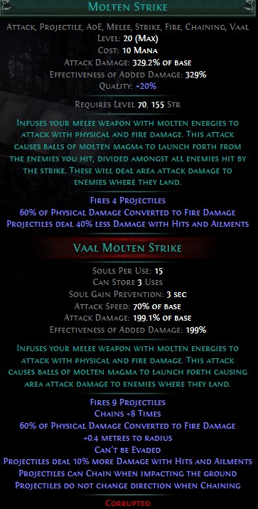 PoE Vaal Molten Strike Build 3.25