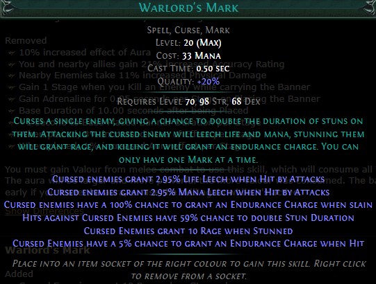 PoE Warlord's Mark Build 3.25