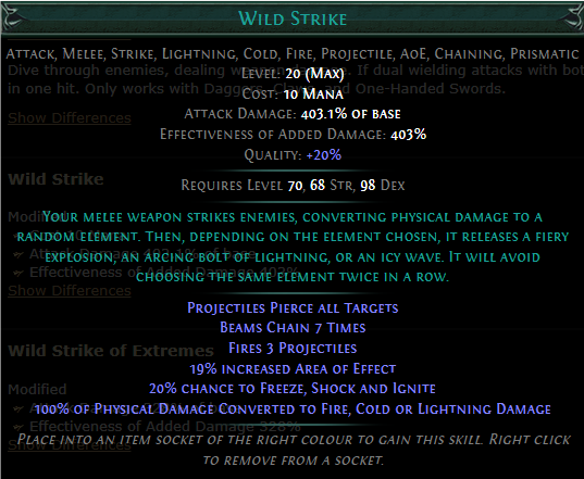 PoE Wild Strike Build 3.25